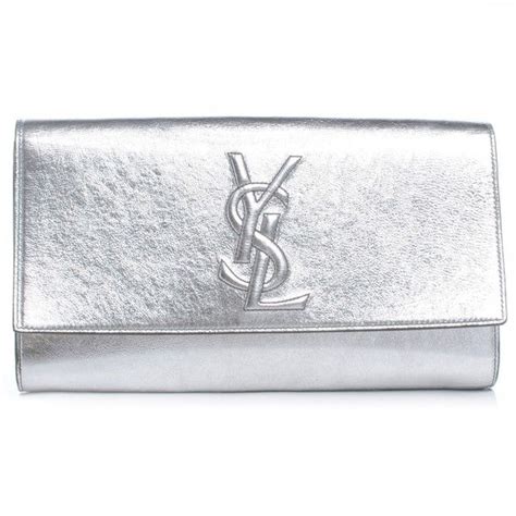 ysl belle de jour clutch sydney|Saint Laurent YSL Belle de Jour Metallic Silver Leather Clutch Bag.